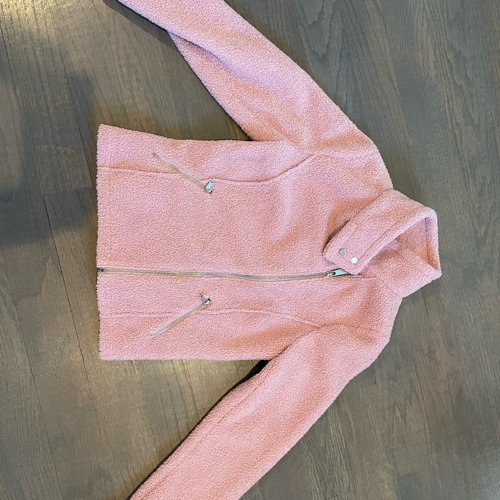 Girls Aqua shearling jacket
